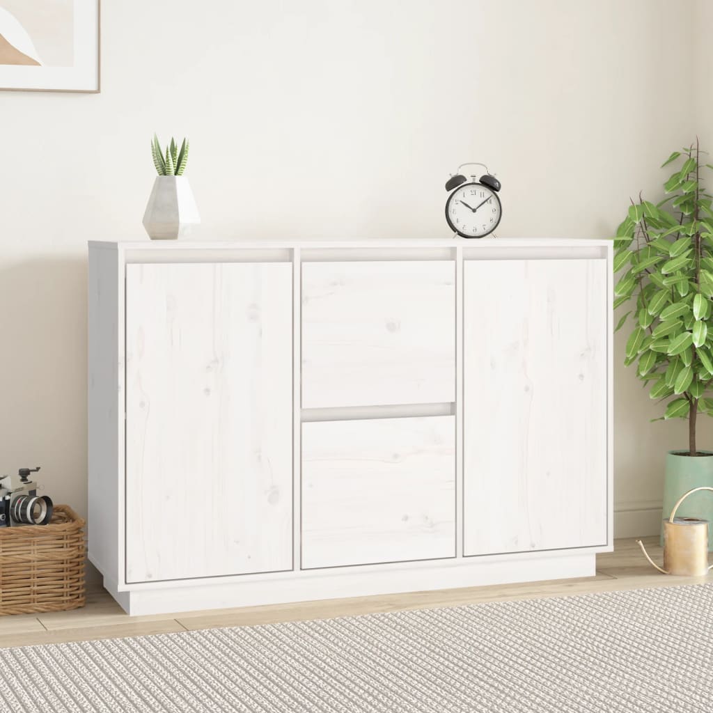 Buffet Blanc 111x34x75 cm Bois massif de pin Buffets & bahuts vidaXL
