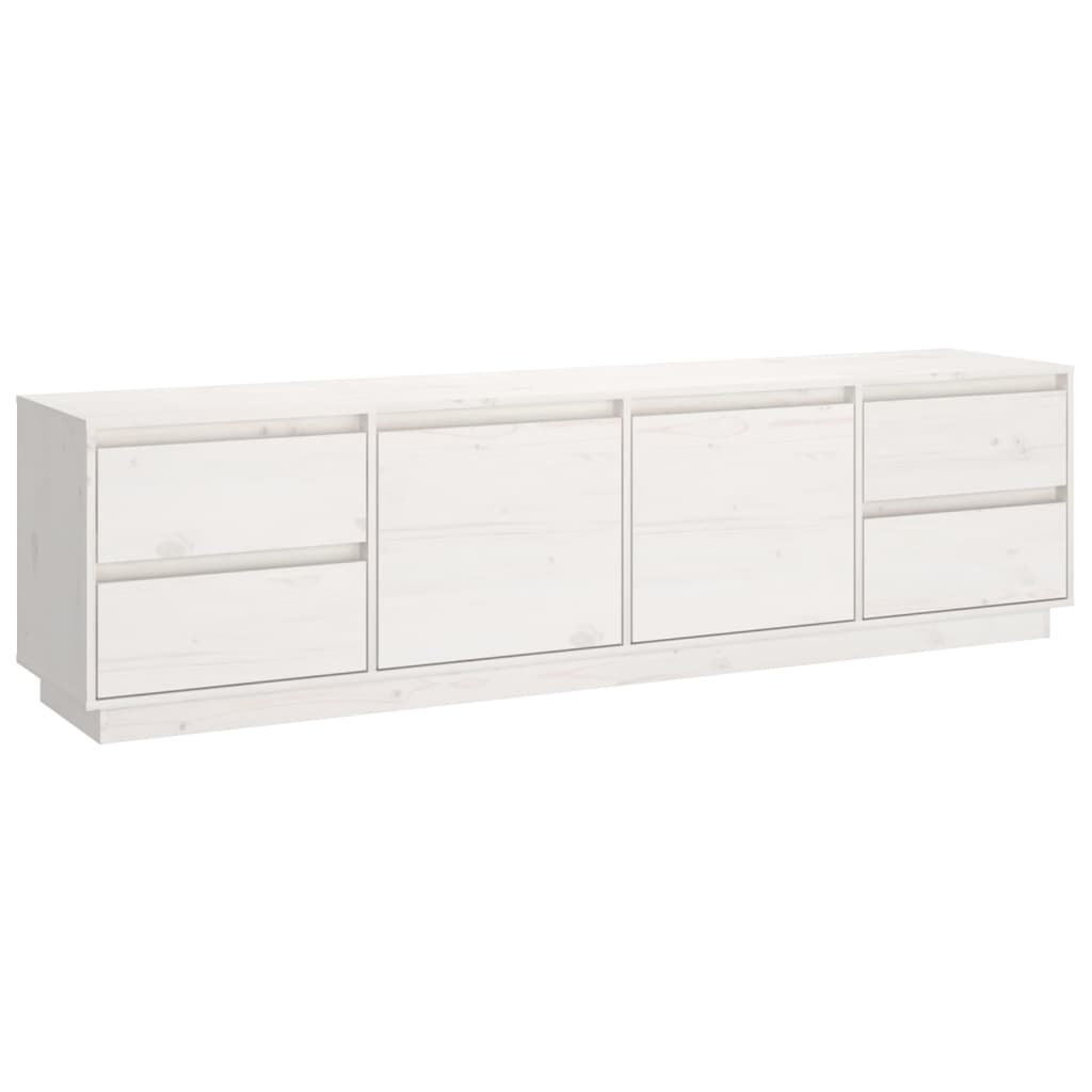 Meuble TV Blanc 176x37x47,5 cm Bois de pin massif - XIOS