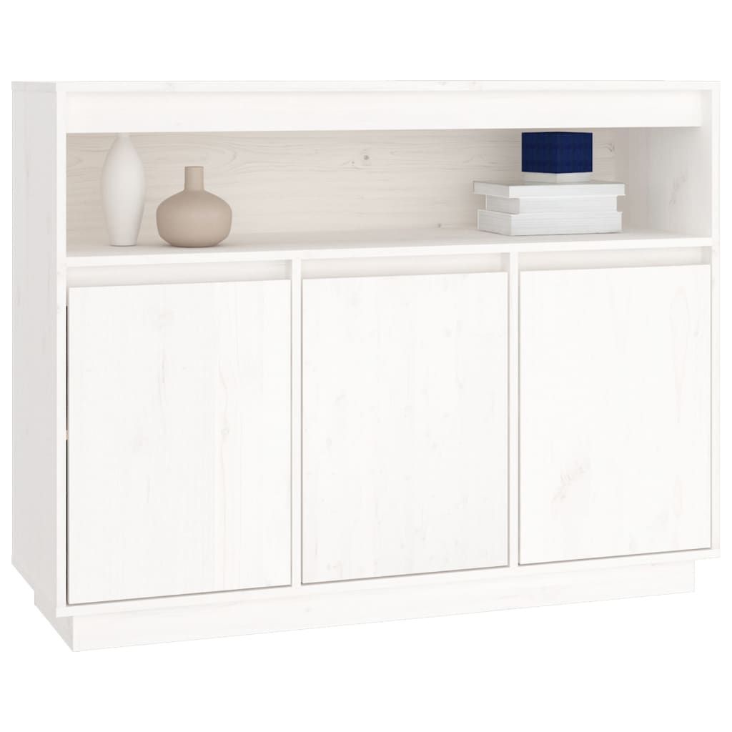 Buffet Blanc 104,5x34x80 cm Bois massif de pin - XIOS