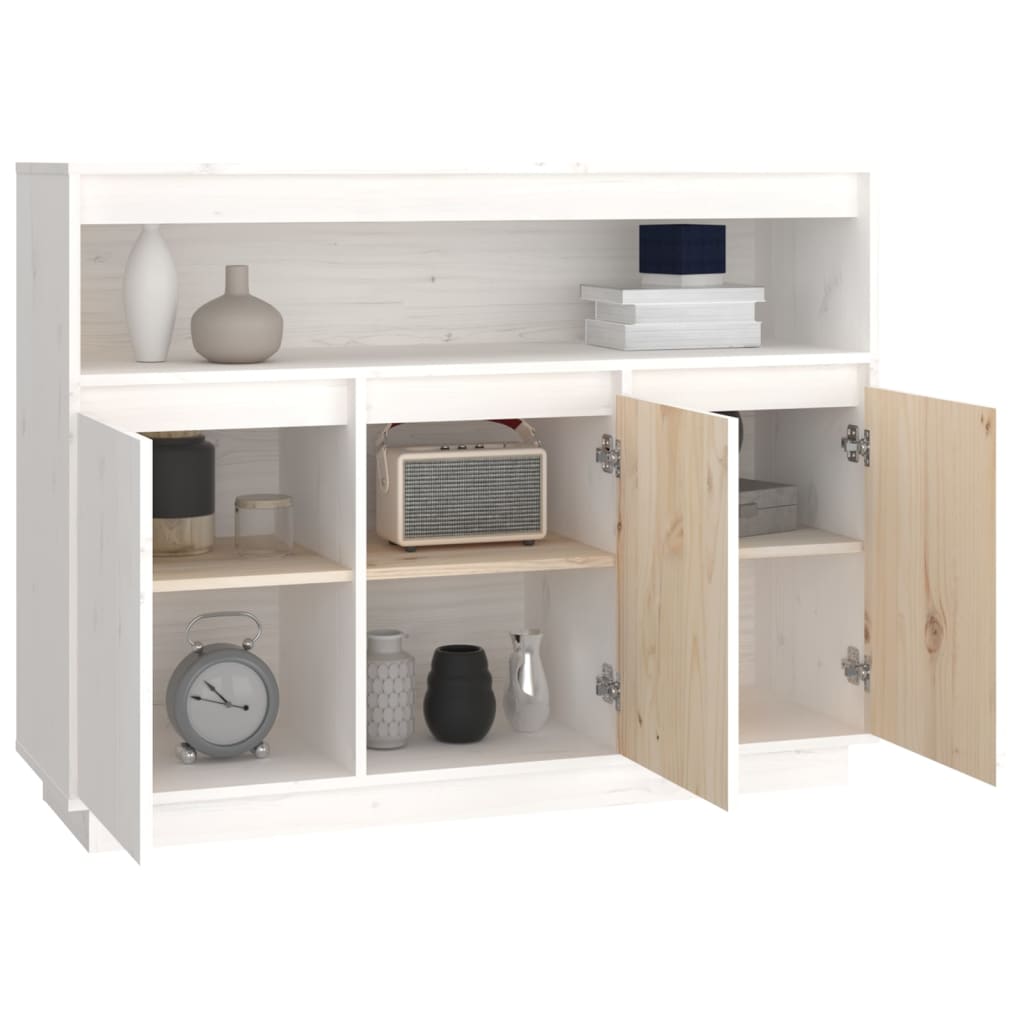 Buffet Blanc 104,5x34x80 cm Bois massif de pin - XIOS