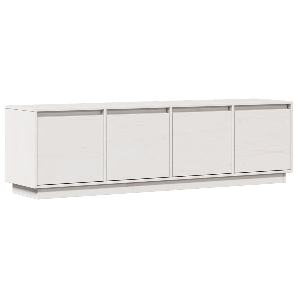 Meuble TV Blanc 156x37x45 cm Bois de pin massif - XIOS