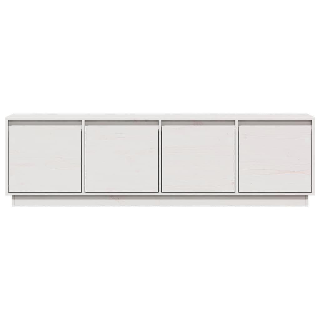 Meuble TV Blanc 156x37x45 cm Bois de pin massif - XIOS