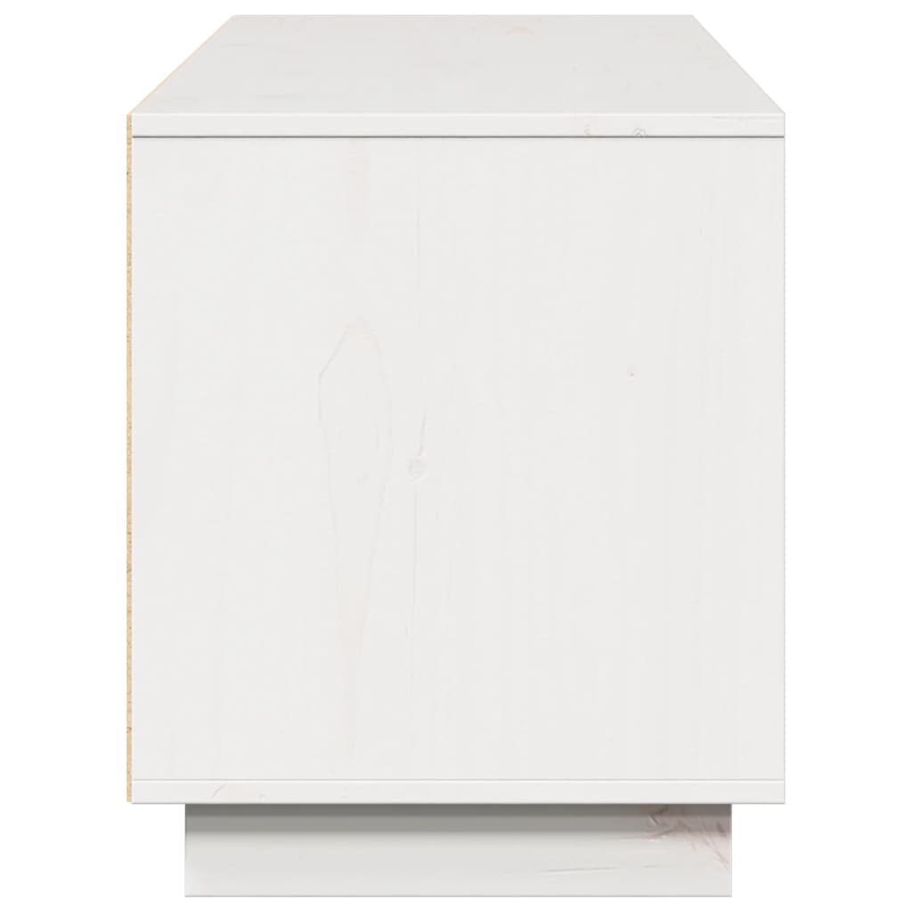 Meuble TV Blanc 156x37x45 cm Bois de pin massif - XIOS
