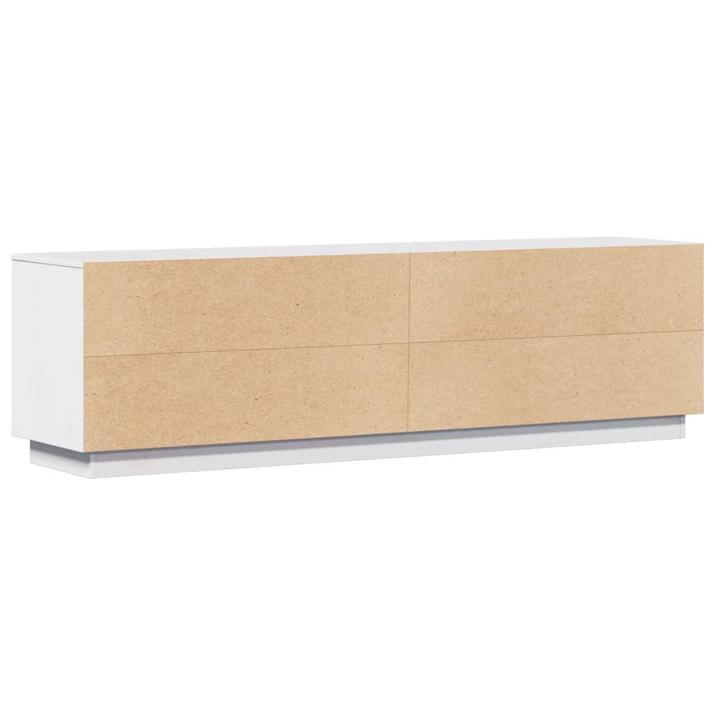 Meuble TV Blanc 156x37x45 cm Bois de pin massif - XIOS