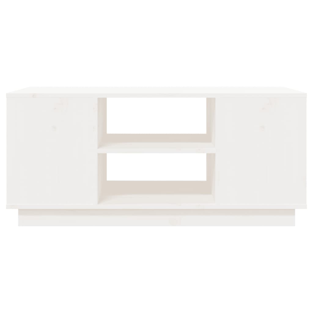 Table basse Blanc 90x49x40,5 cm Bois massif de pin - XIOS