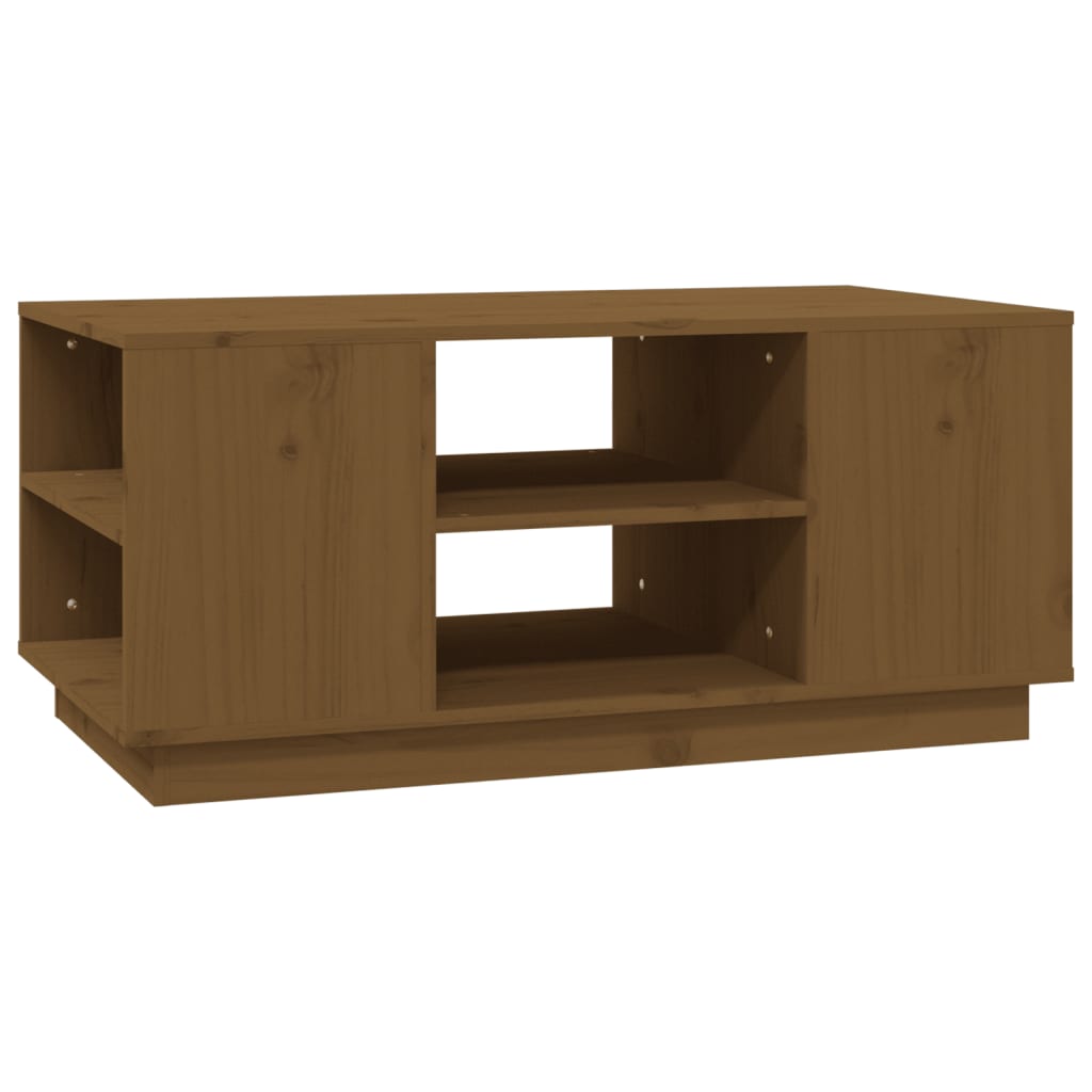 Table basse Marron miel 90x49x40,5 cm Bois massif de pin - XIOS