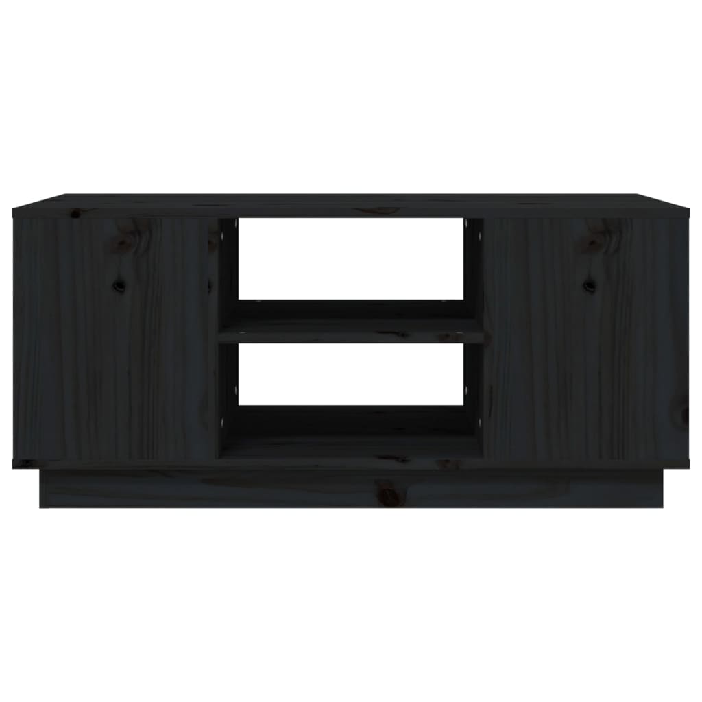 Table basse Noir 90x49x40,5 cm Bois massif de pin - XIOS