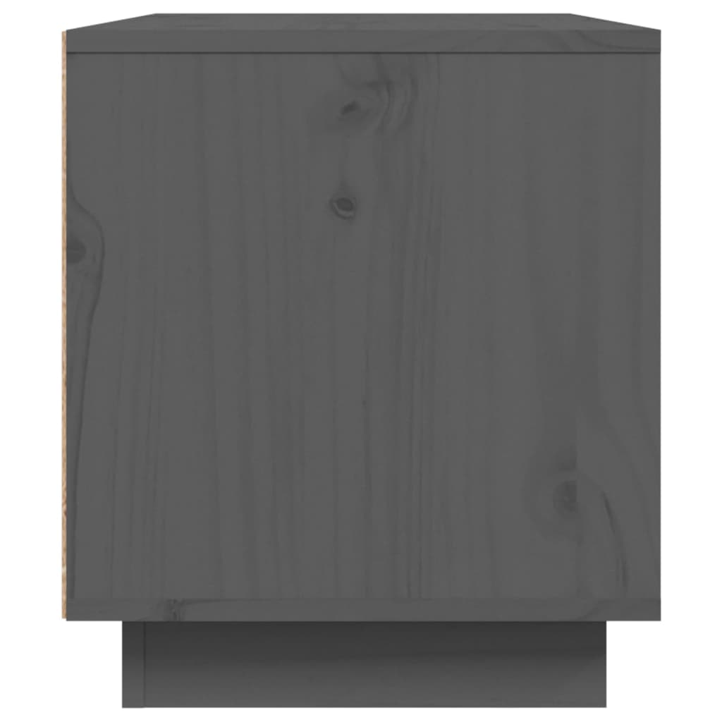 Meuble TV Gris 80x35x40,5 cm Bois de pin massif - XIOS