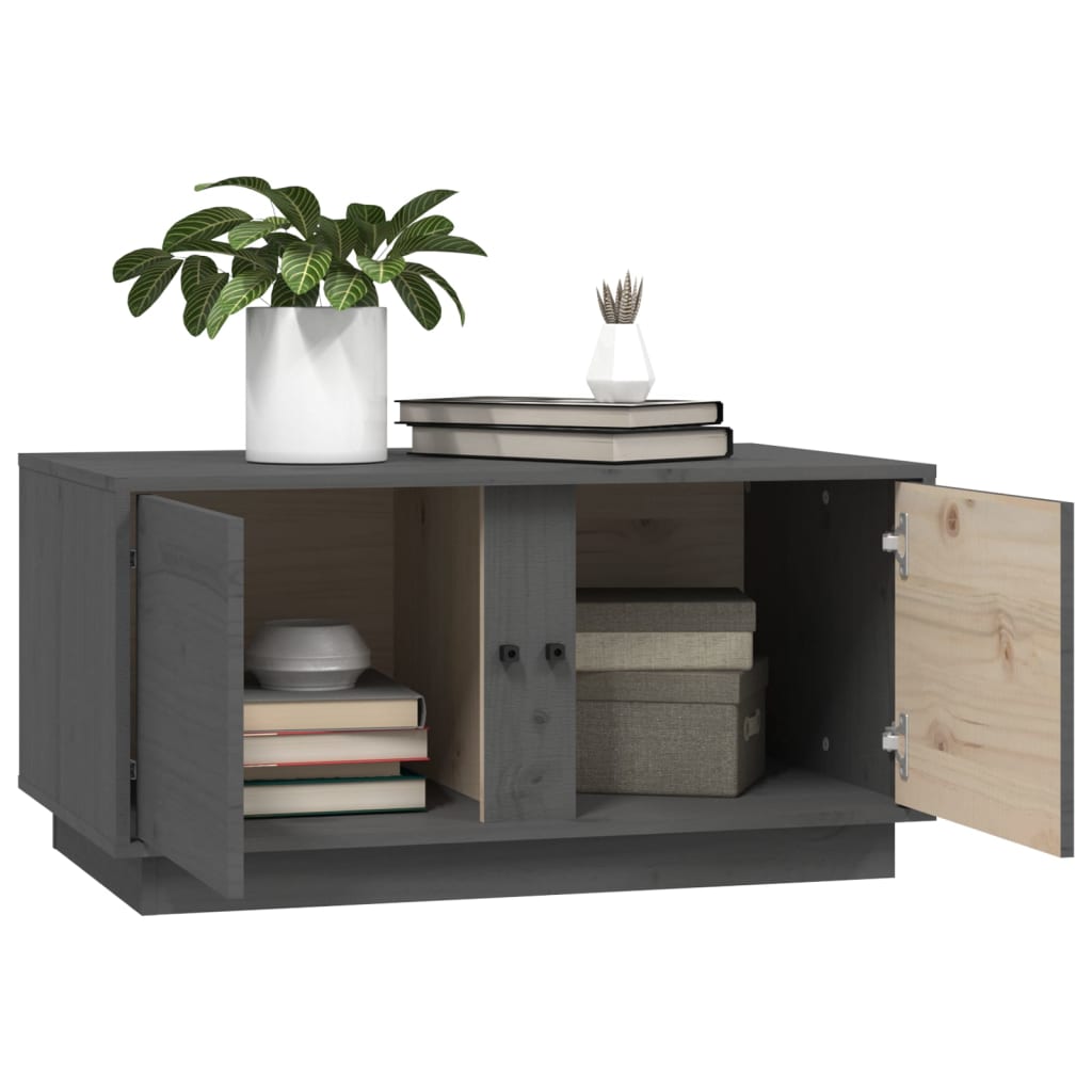 Table basse Gris 80x50x40 cm Bois massif de pin - XIOS