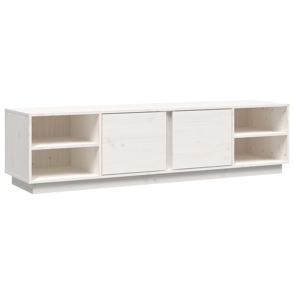Meuble TV Blanc 156x40x40 cm Bois de pin massif - XIOS
