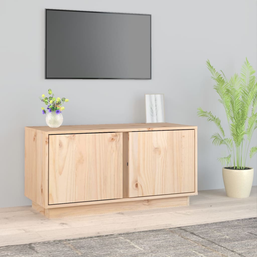 Meuble TV 80x35x40,5 cm Bois de pin massif - XIOS