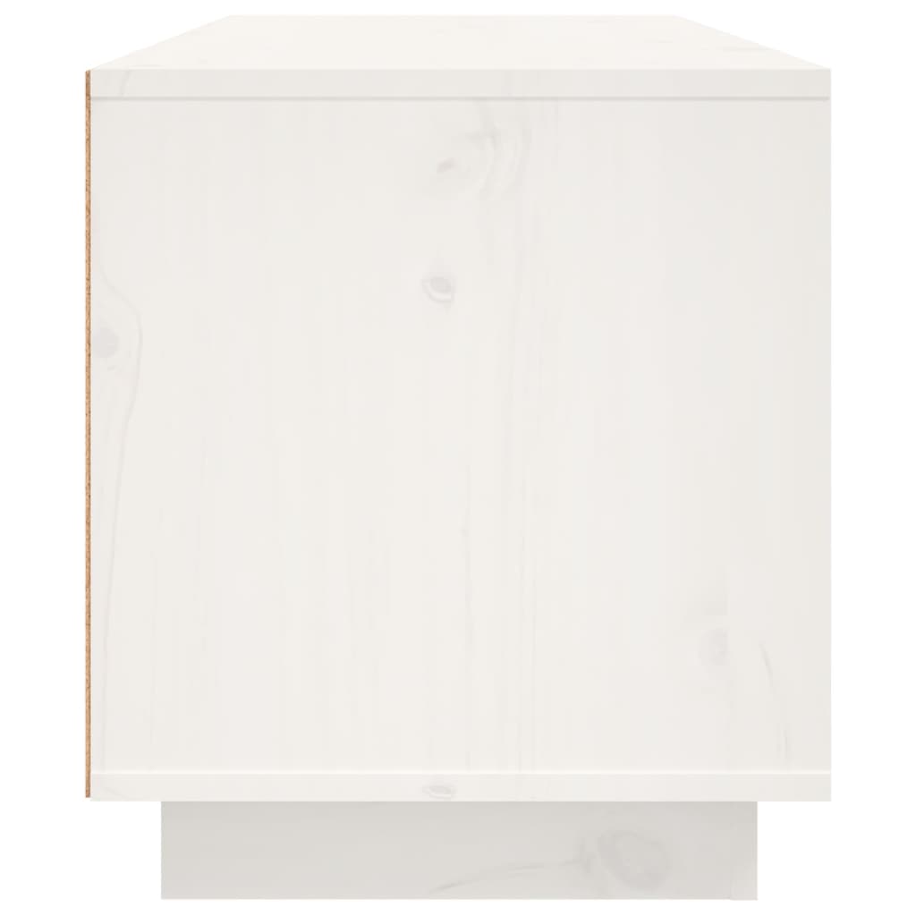 Meuble TV Blanc 80x35x40,5 cm Bois de pin massif - XIOS