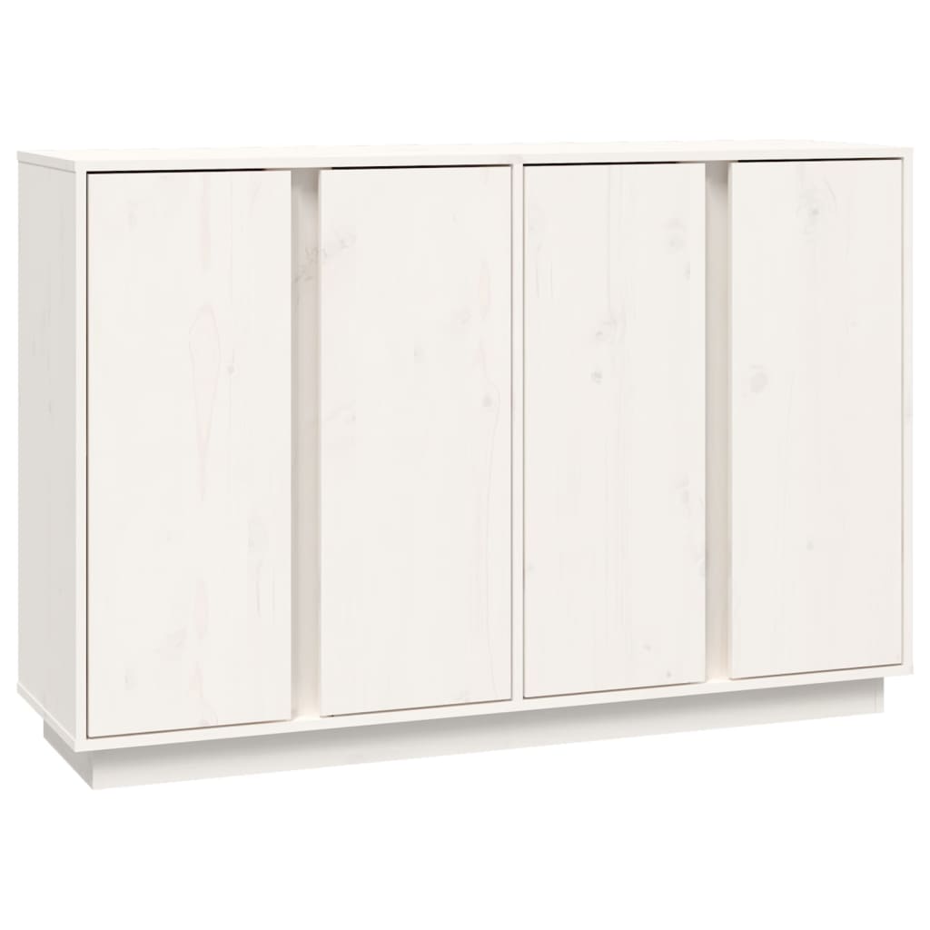 Buffet Blanc 120x35x80 cm Bois massif de pin - XIOS