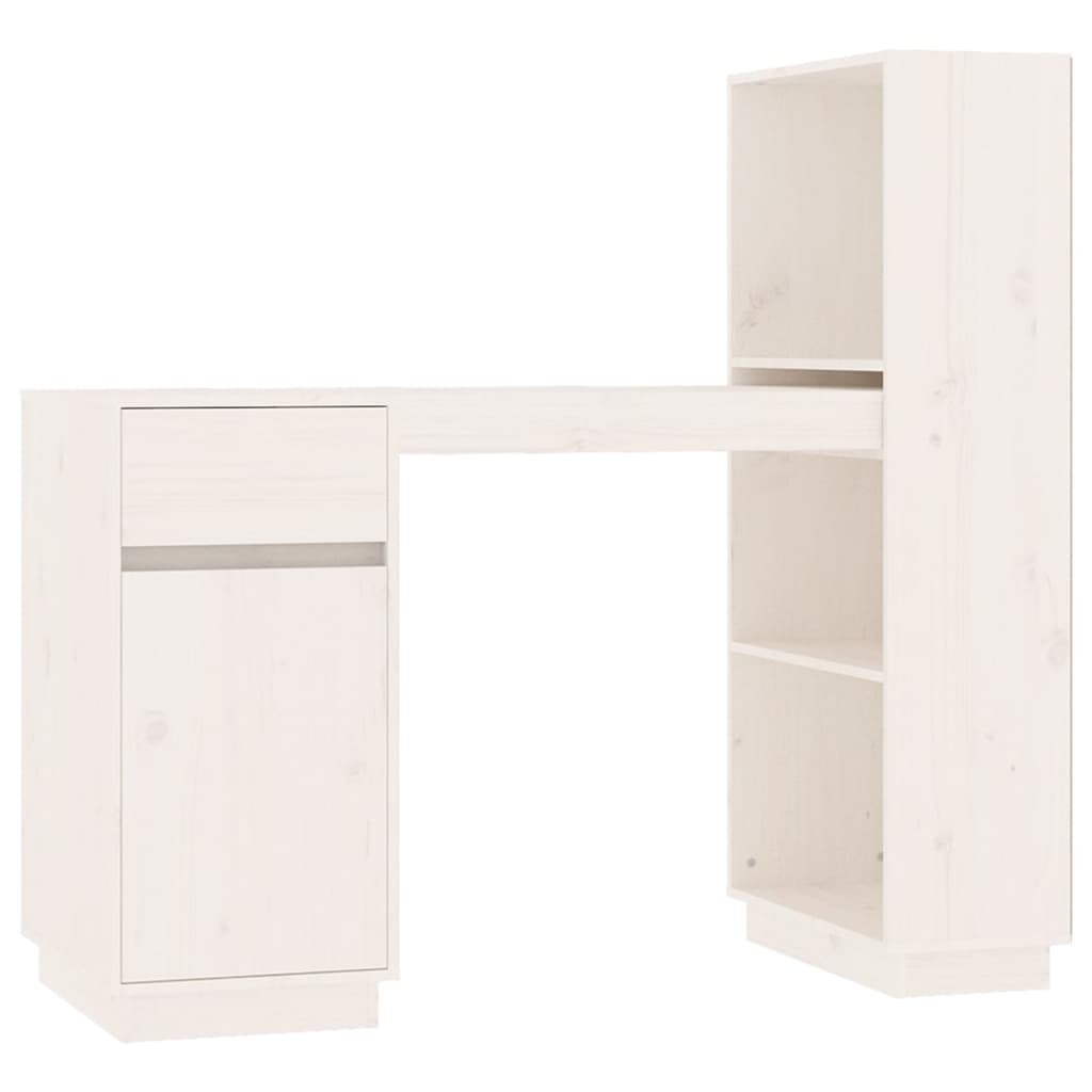 Bureau Blanc 110x53x117 cm Bois massif de pin - XIOS
