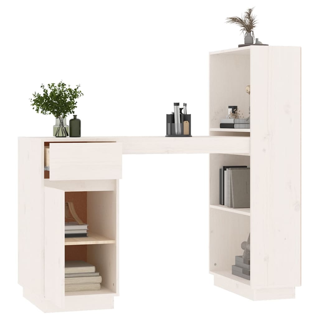 Bureau Blanc 110x53x117 cm Bois massif de pin - XIOS