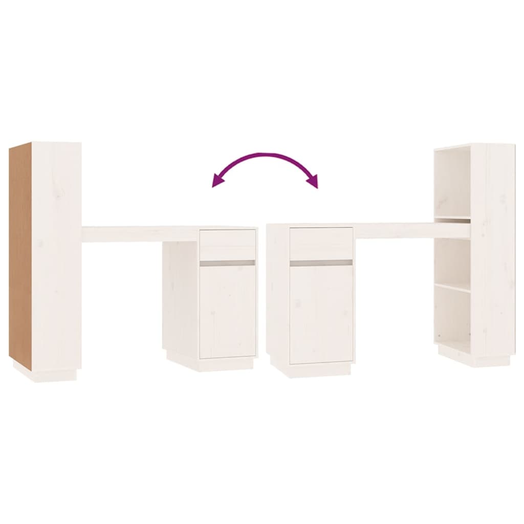 Bureau Blanc 110x53x117 cm Bois massif de pin - XIOS