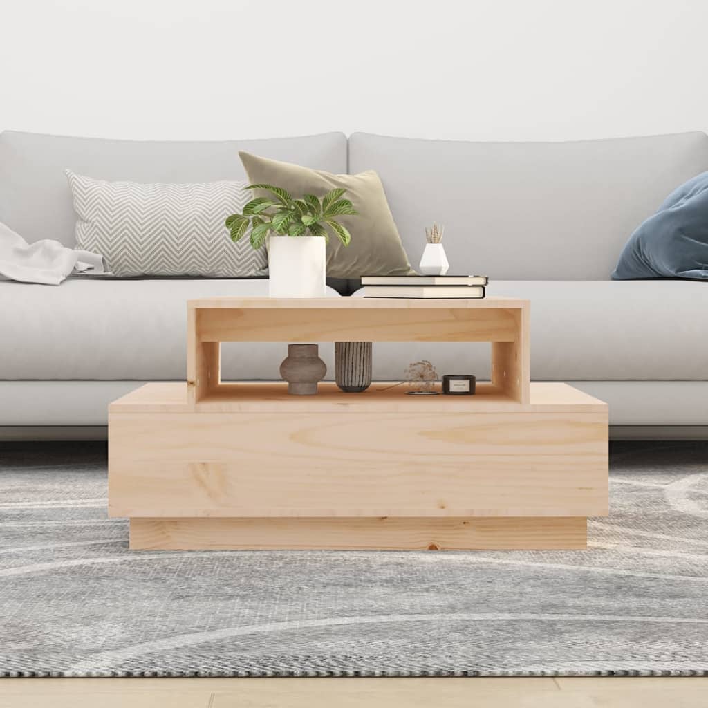Table basse 80x55x40,5 cm Bois massif de pin - XIOS