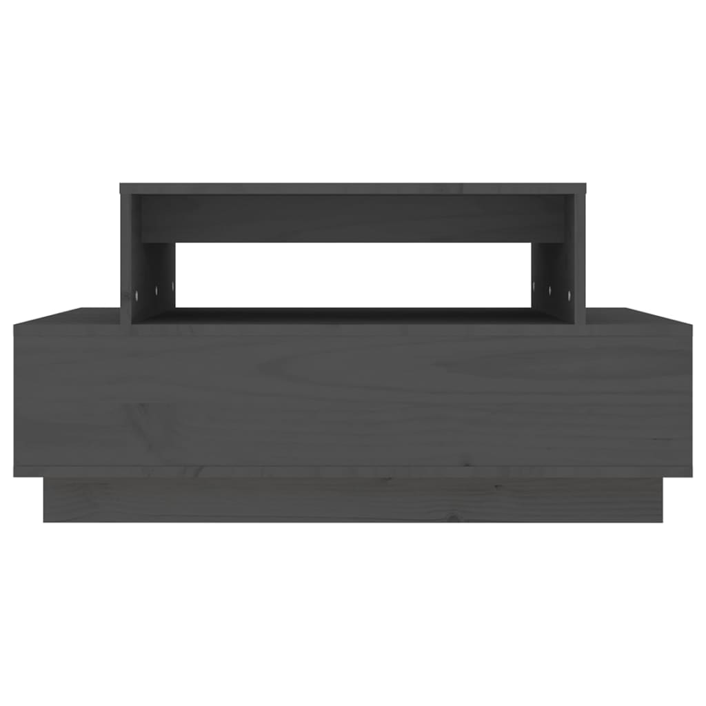 Table basse Gris 80x55x40,5 cm Bois massif de pin - XIOS