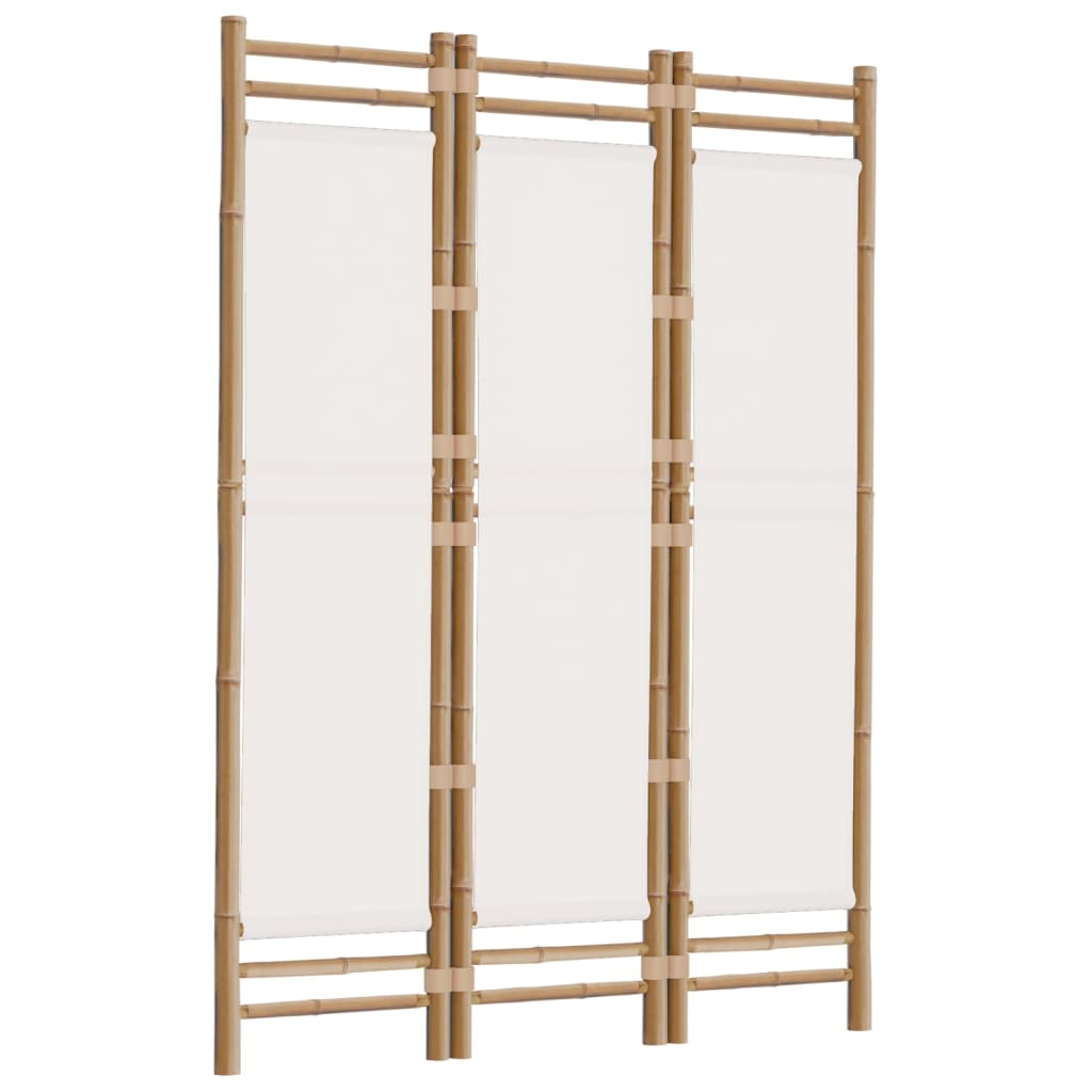 Cloison de séparation pliante 3 panneaux 120 cm Bambou et toile - XIOS
