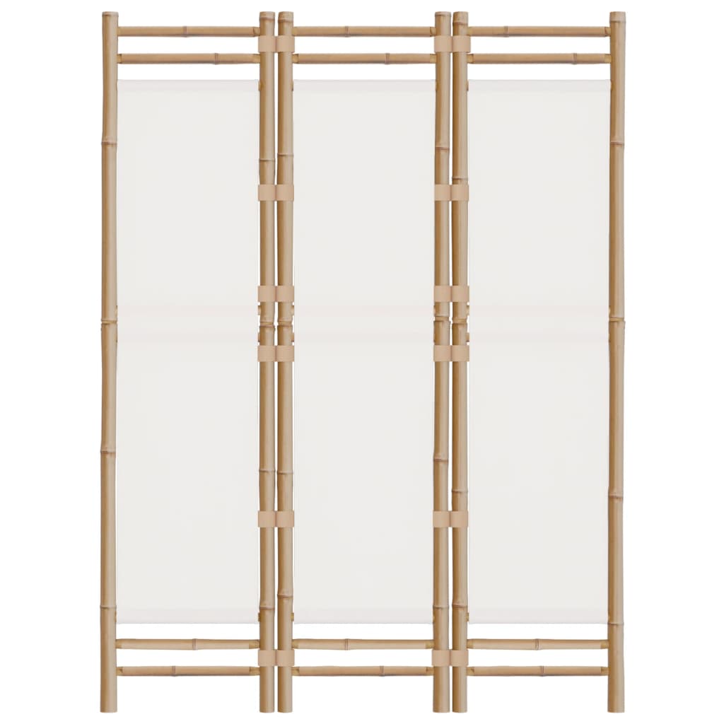 Cloison de séparation pliante 3 panneaux 120 cm Bambou et toile - XIOS