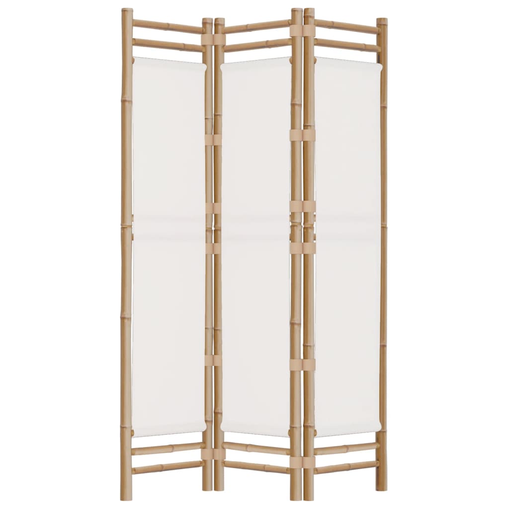 Cloison de séparation pliante 3 panneaux 120 cm Bambou et toile - XIOS