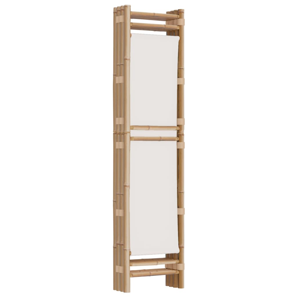 Cloison de séparation pliante 4 panneaux 160 cm Bambou et toile - XIOS