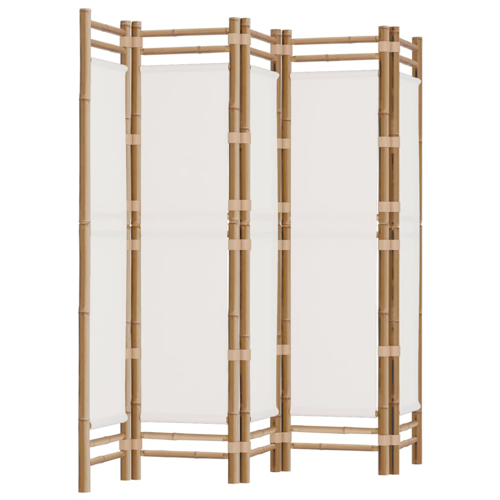 Cloison de séparation pliante 5 panneaux 200 cm Bambou et toile - XIOS