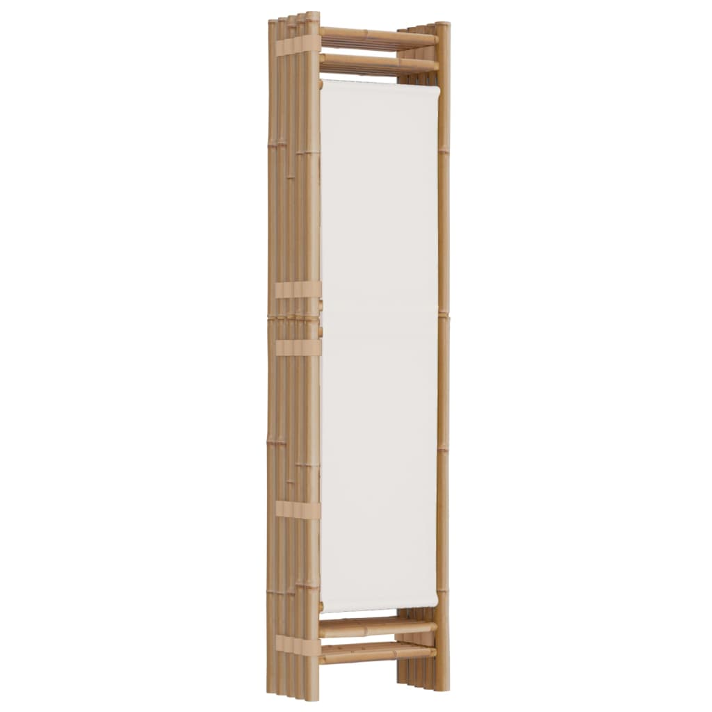 Cloison de séparation pliante 5 panneaux 200 cm Bambou et toile - XIOS