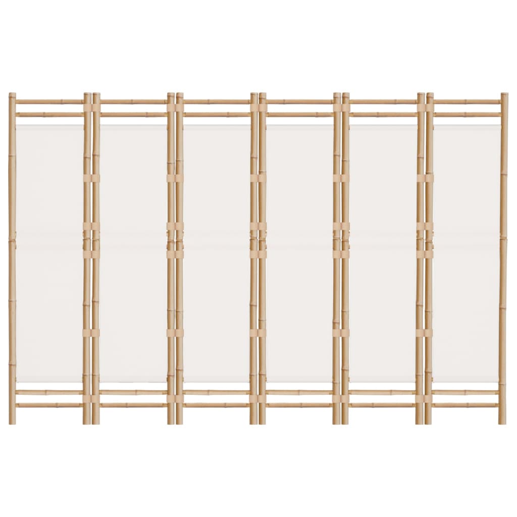Cloison de séparation pliante 6 panneaux 240 cm Bambou et toile - XIOS