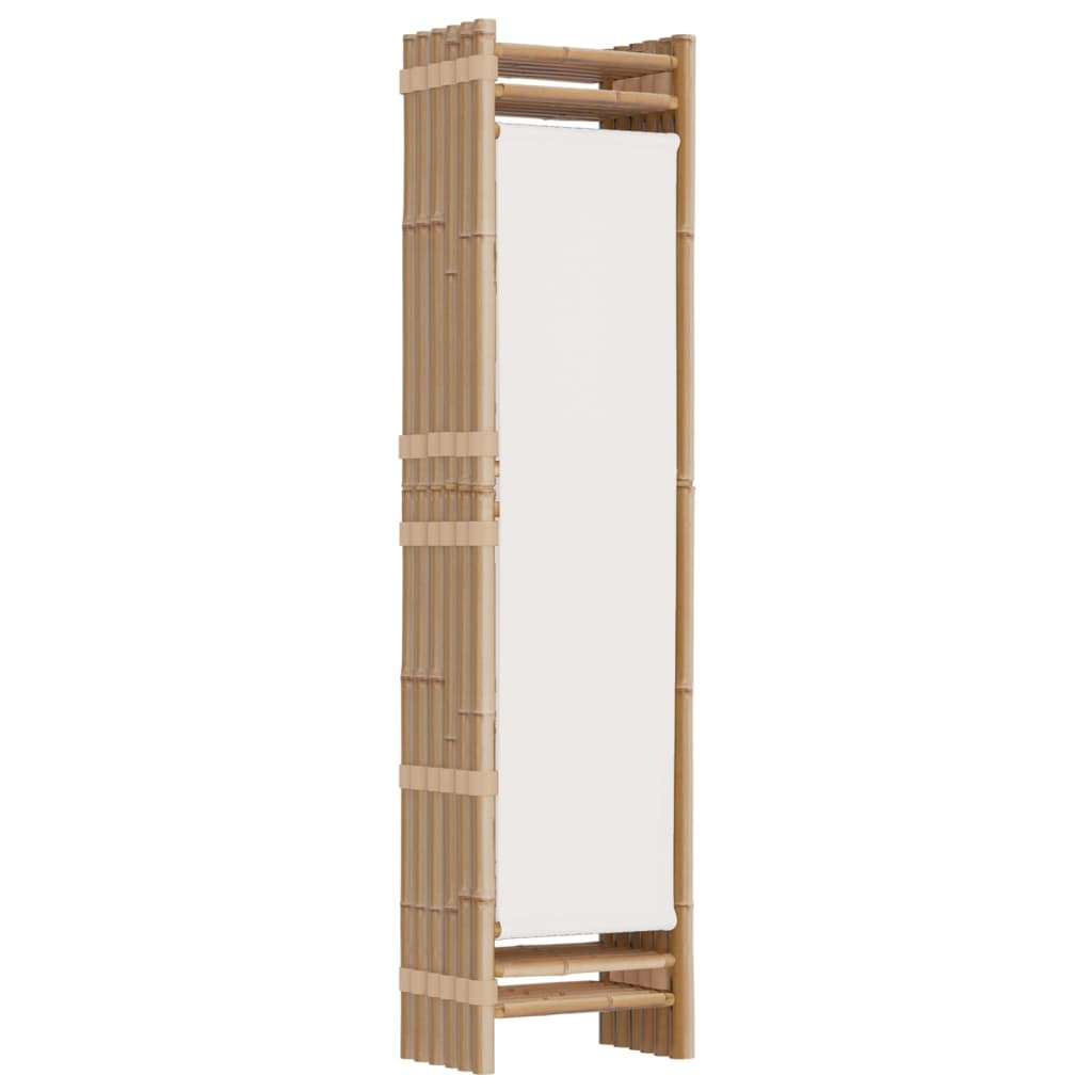 Cloison de séparation pliante 6 panneaux 240 cm Bambou et toile - XIOS