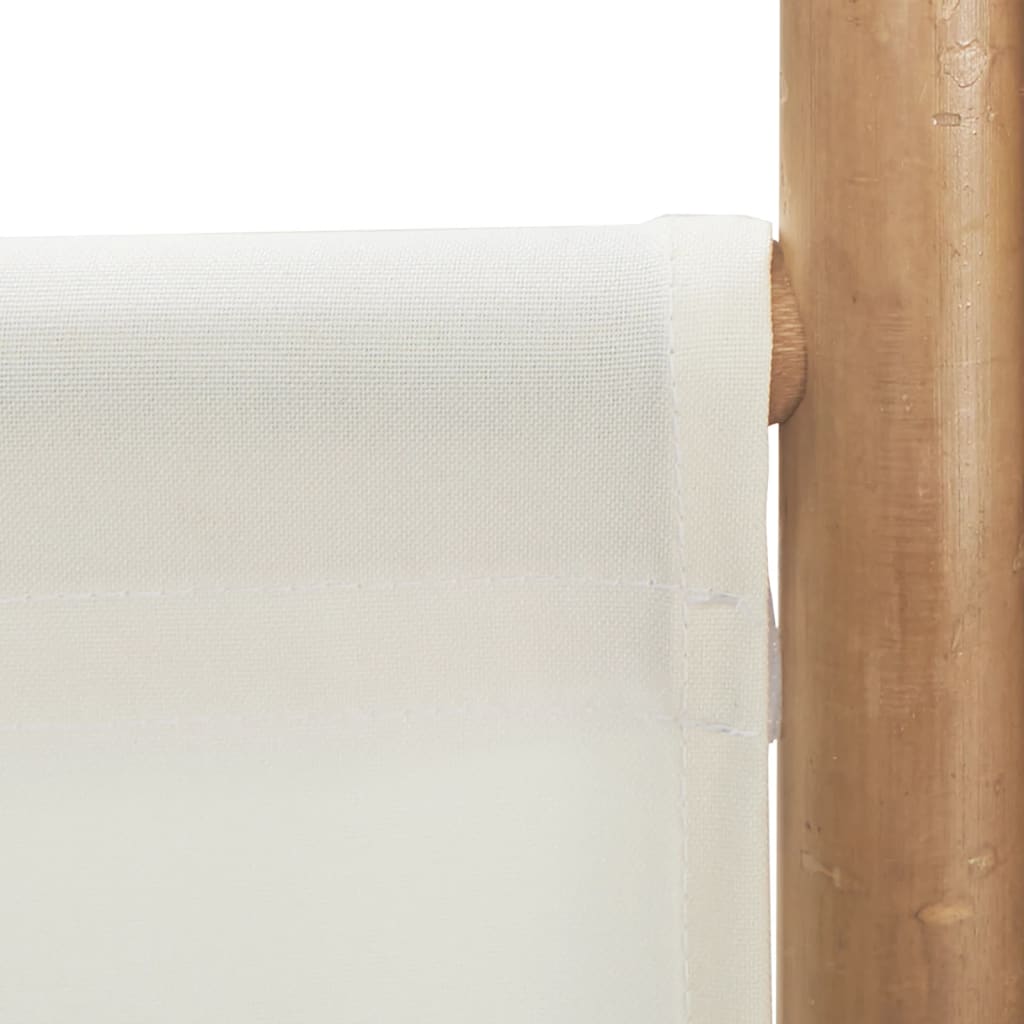 Cloison de séparation pliante 6 panneaux 240 cm Bambou et toile - XIOS