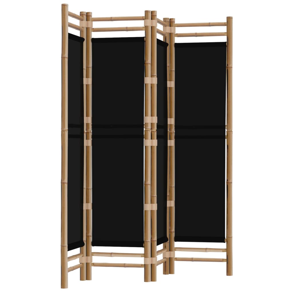 Cloison de séparation pliante 4 panneaux 160 cm Bambou et toile - XIOS