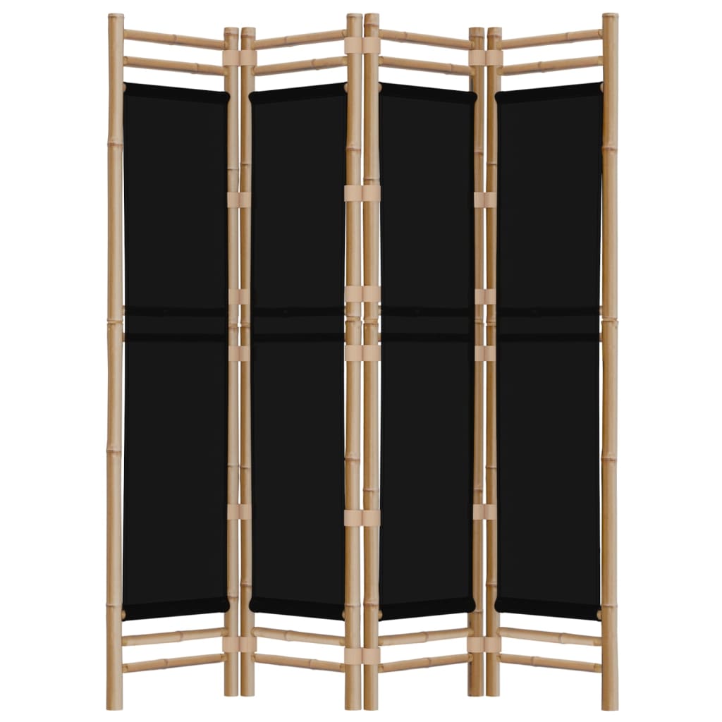 Cloison de séparation pliante 4 panneaux 160 cm Bambou et toile - XIOS