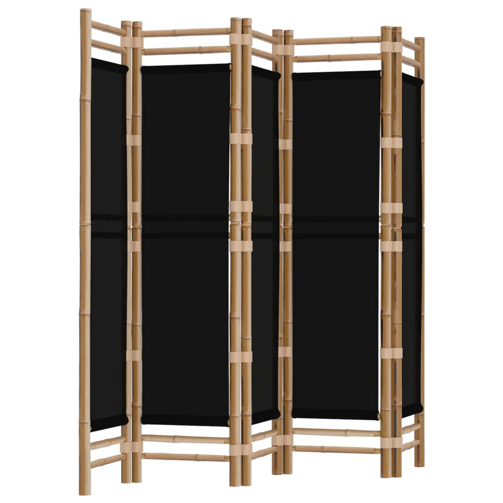 Cloison de séparation pliante 5 panneaux 200 cm Bambou et toile - XIOS