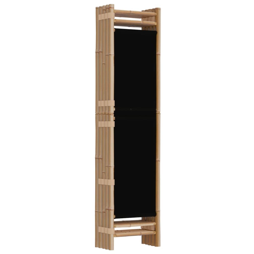Cloison de séparation pliante 5 panneaux 200 cm Bambou et toile - XIOS