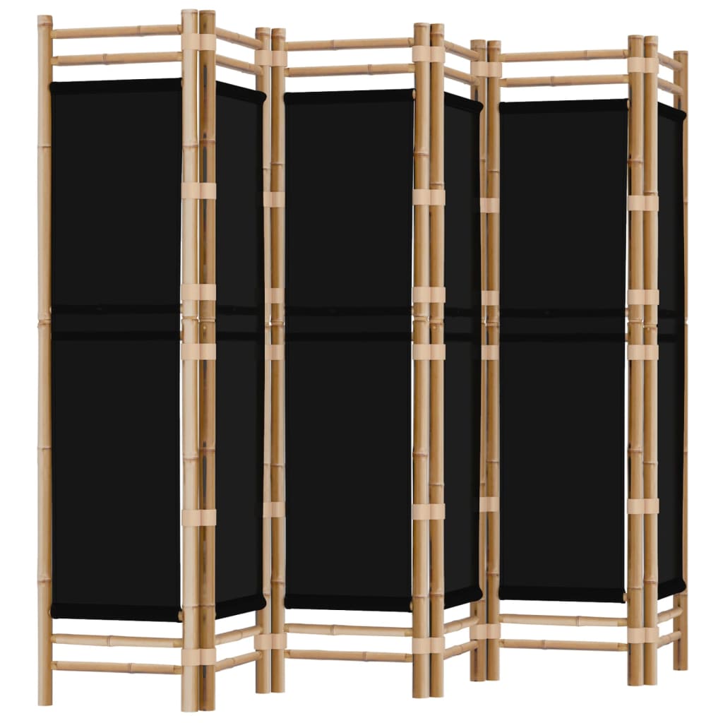 Cloison de séparation pliante 6 panneaux 240 cm Bambou et toile - XIOS