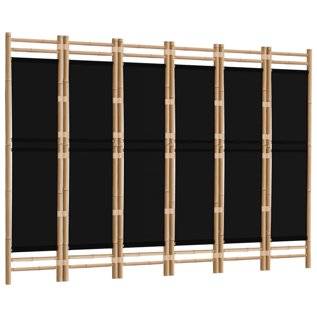 Cloison de séparation pliante 6 panneaux 240 cm Bambou et toile - XIOS