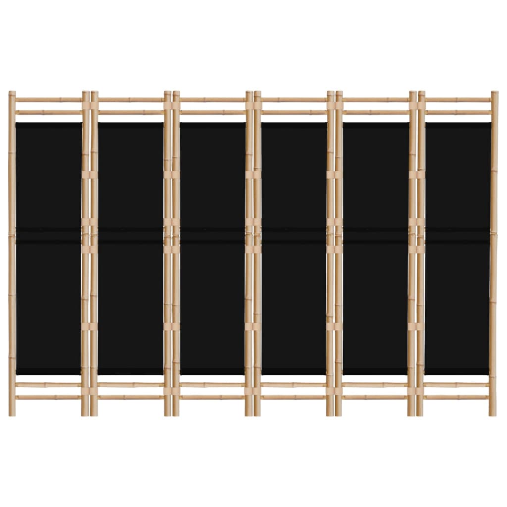 Cloison de séparation pliante 6 panneaux 240 cm Bambou et toile - XIOS