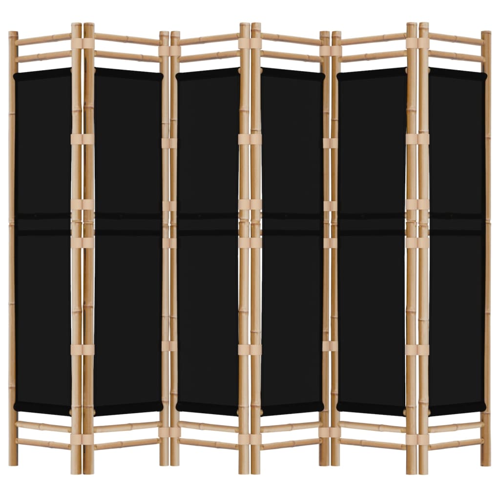 Cloison de séparation pliante 6 panneaux 240 cm Bambou et toile - XIOS