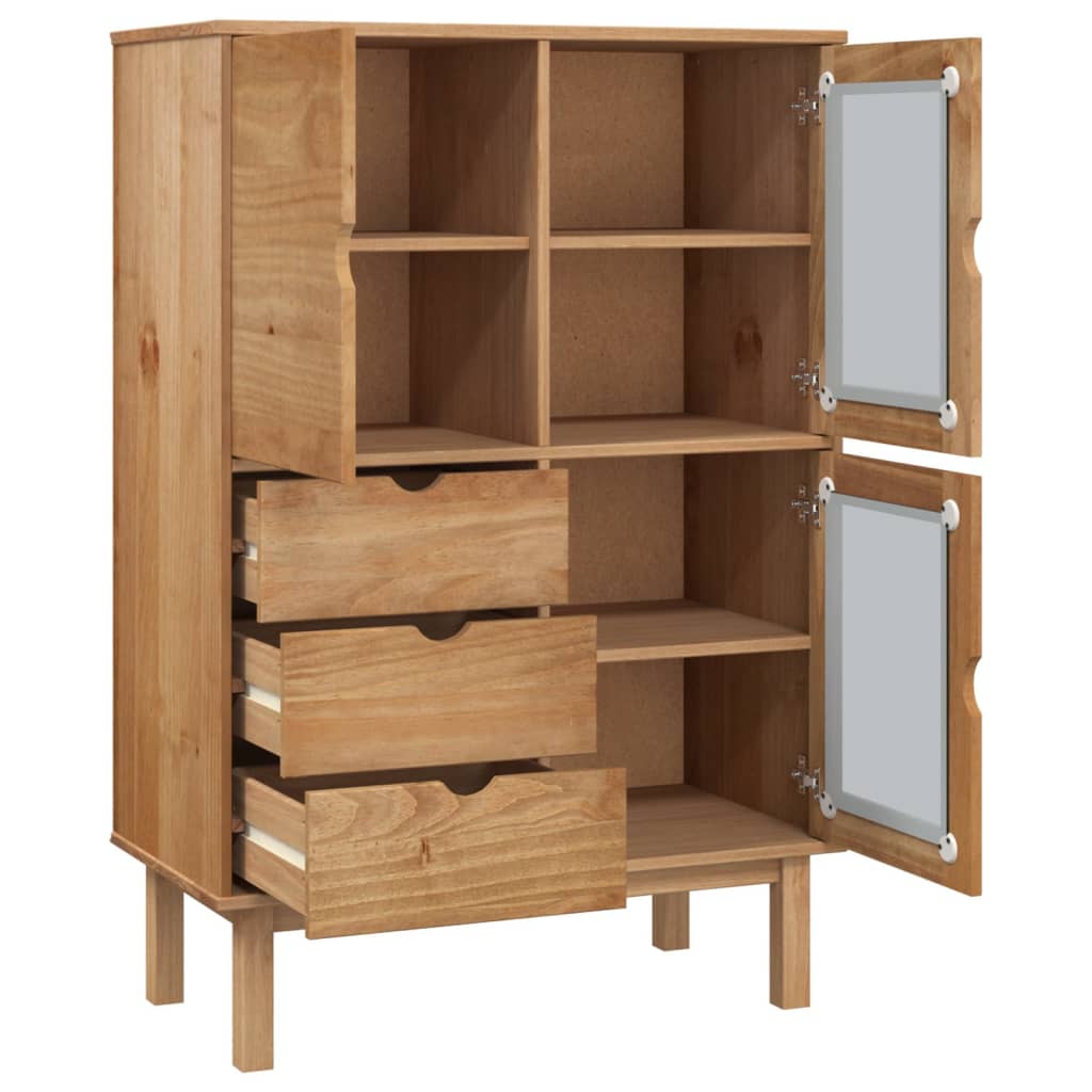 Buffet haut OTTA 85x43x125 cm bois massif de pin - XIOS