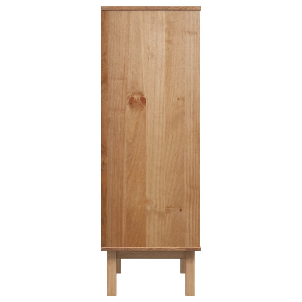 Buffet haut OTTA marron et blanc 85x43x125 cm bois massif pin - XIOS