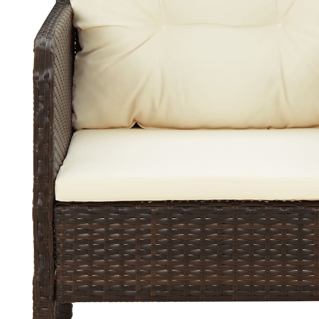 Salon de jardin 5 pcs avec coussins Marron Résine tressée