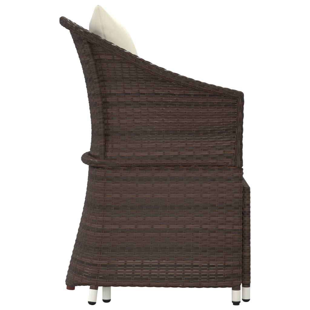 Salon de jardin 2 pcs avec coussins Marron Résine tressée