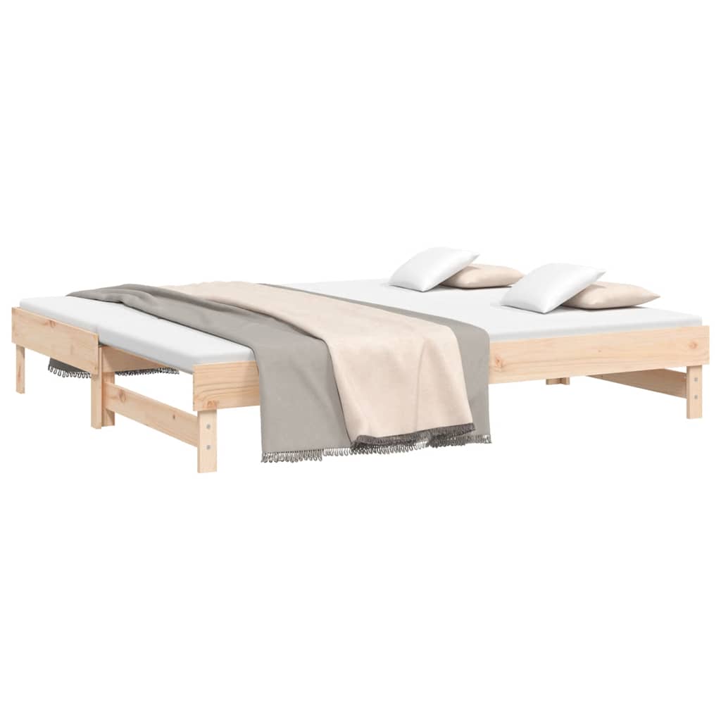 Lit coulissant sans matelas 2x(80x200) cm Bois de pin massif