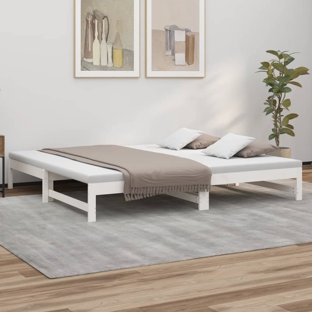 Lit coulissant sans matelas blanc 2x(100x200) cm - XIOS