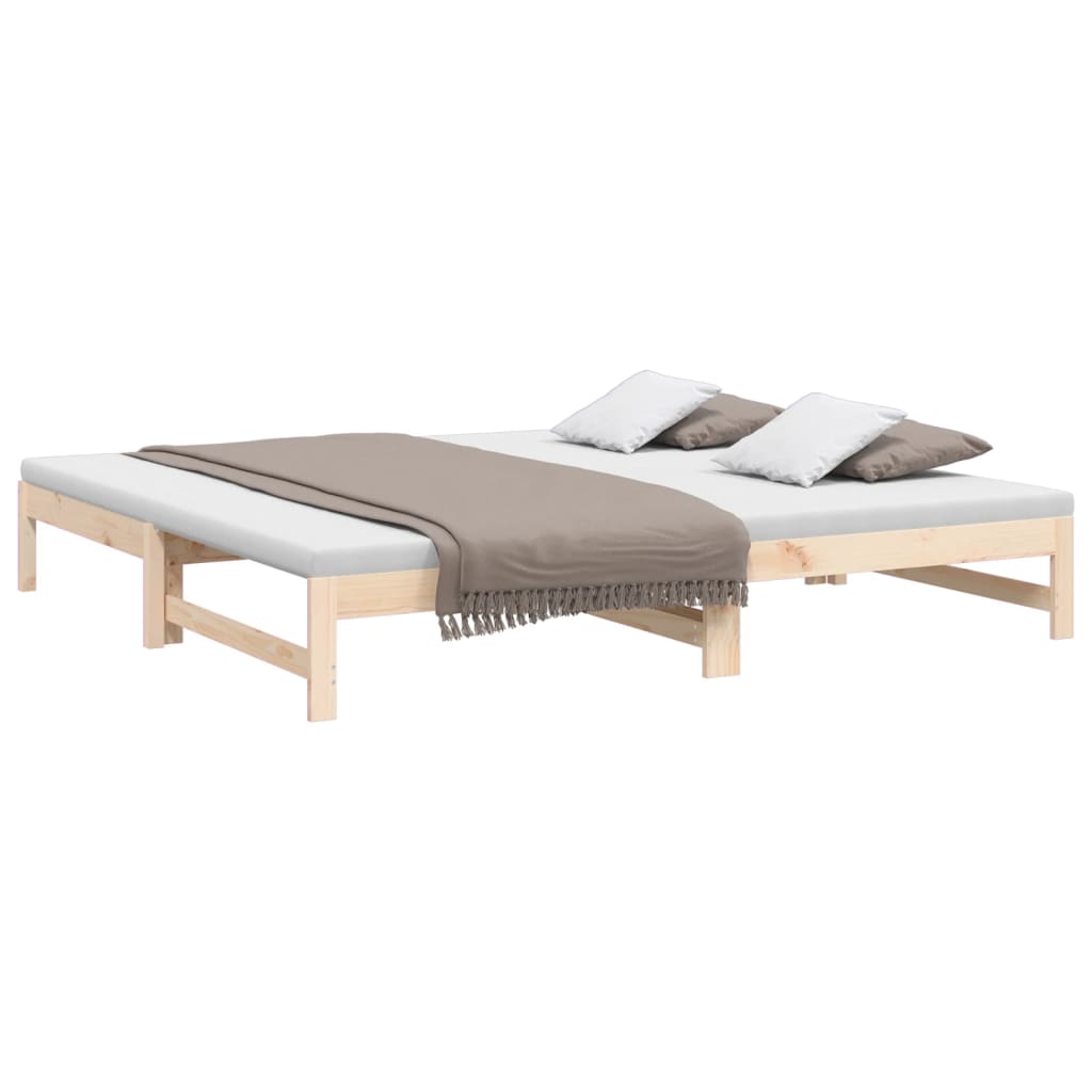 Lit coulissant sans matelas 2x(80x200) cm Bois de pin massif - XIOS