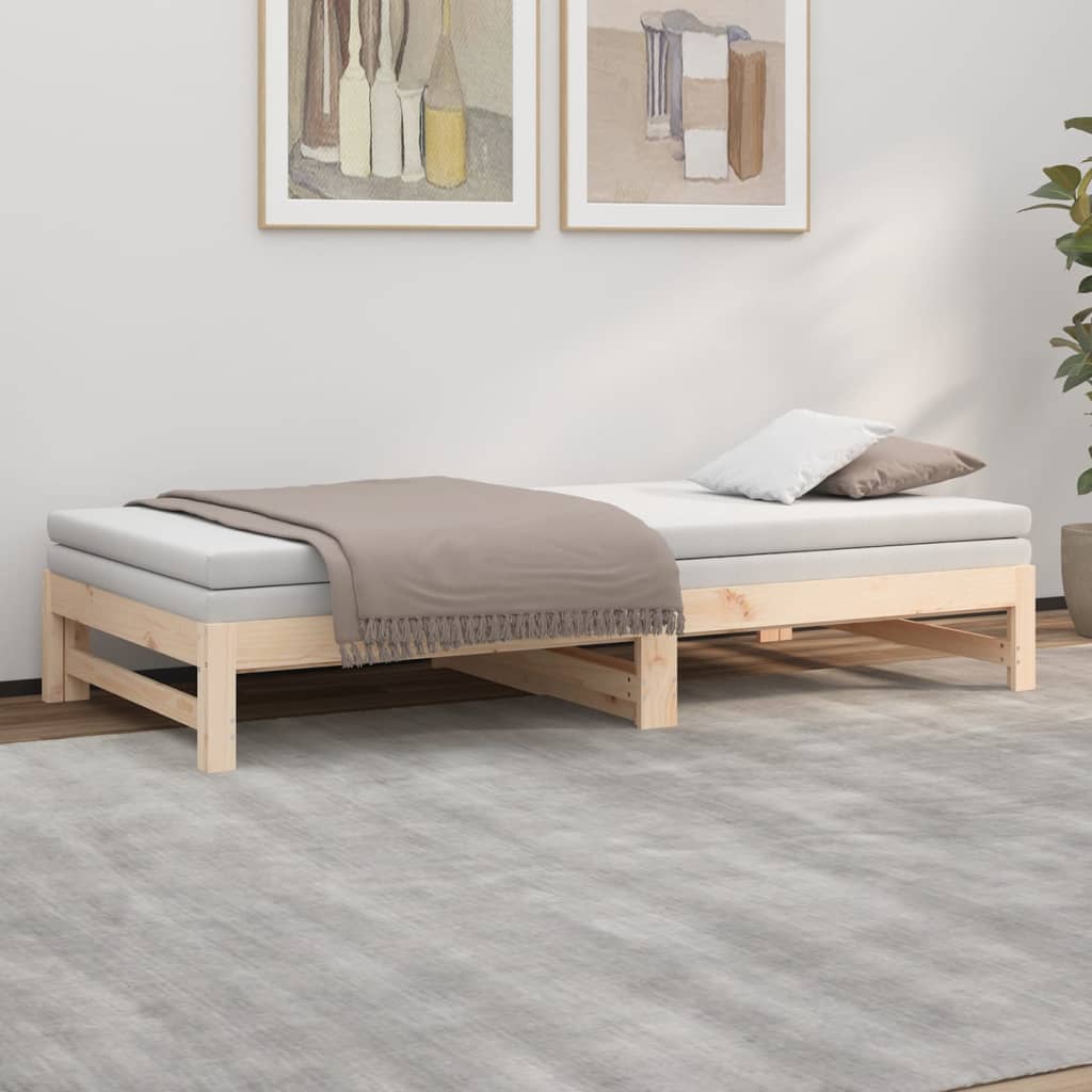 Lit coulissant sans matelas 2x(80x200) cm Bois de pin massif - XIOS
