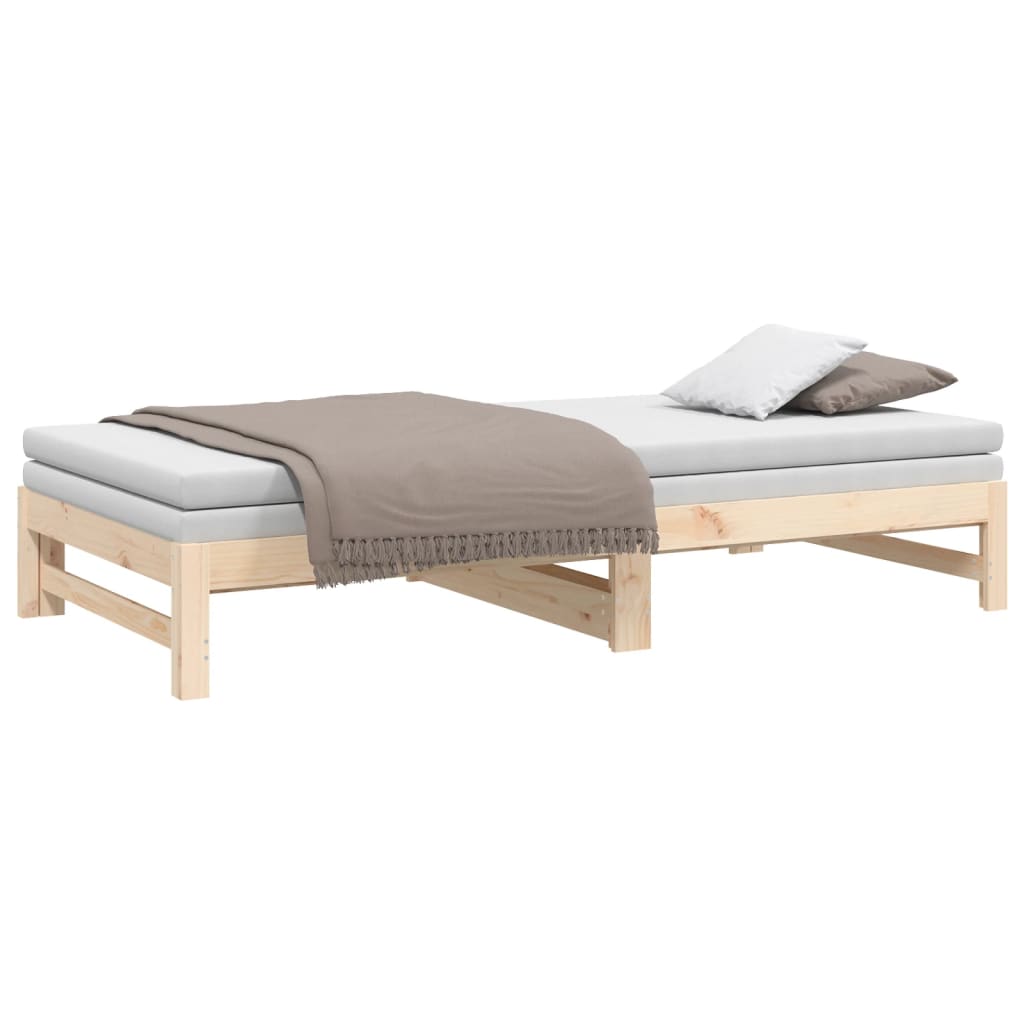 Lit coulissant sans matelas 2x(80x200) cm Bois de pin massif - XIOS