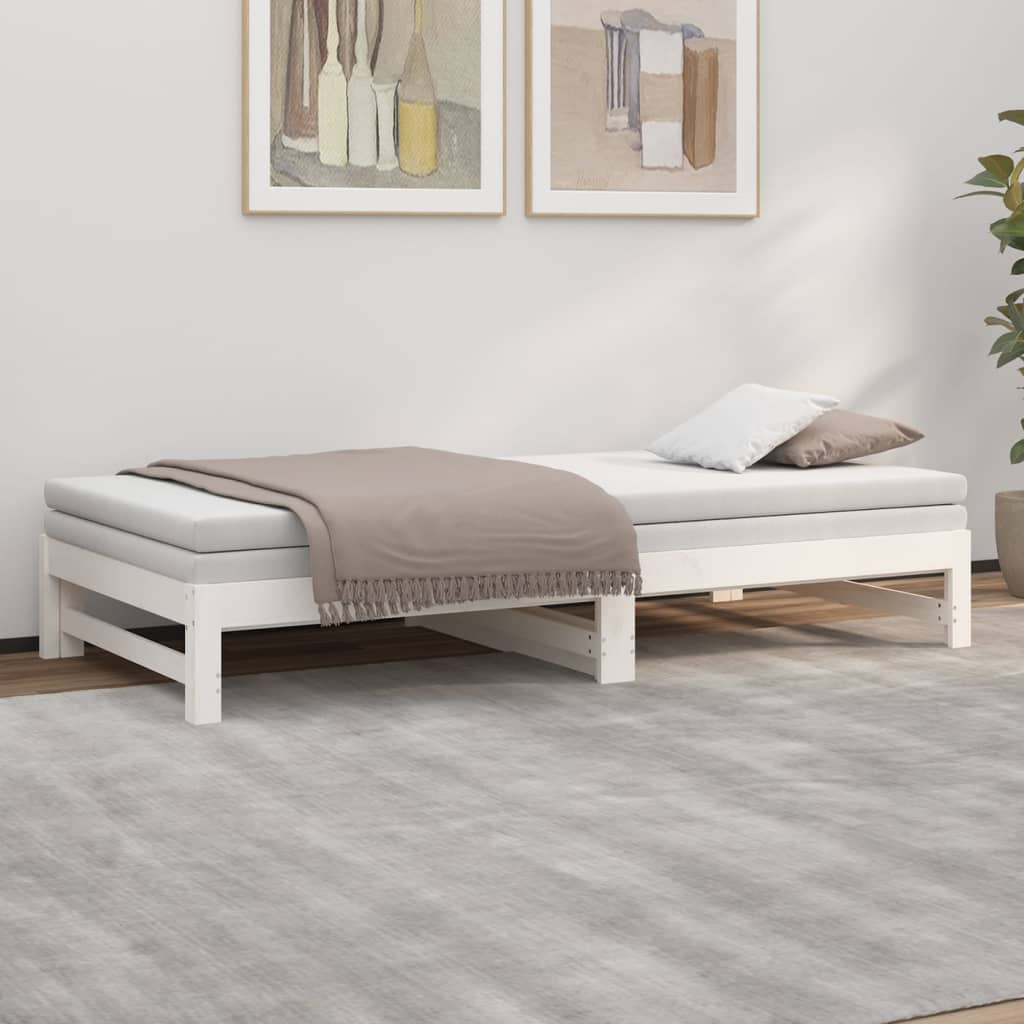 Lit coulissant sans matelas blanc 2x(80x200)cm - XIOS
