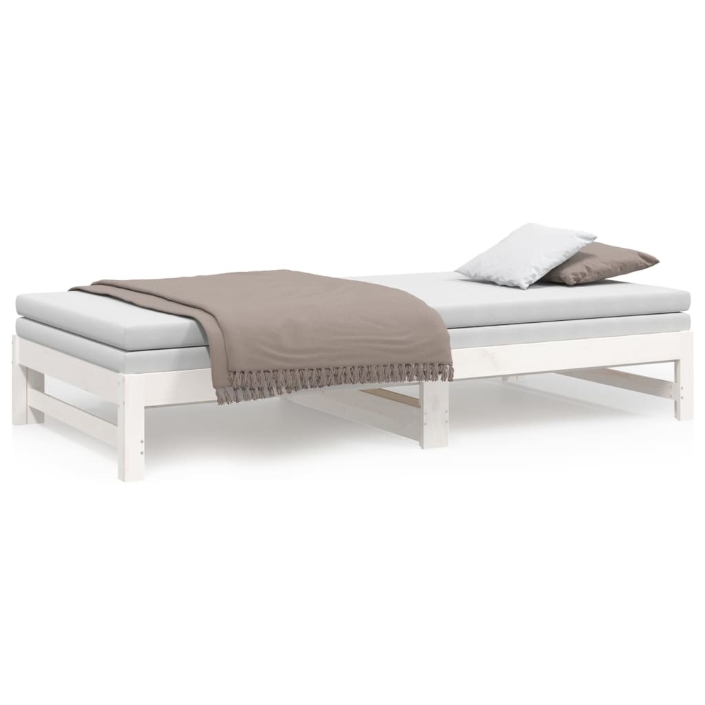 Lit coulissant sans matelas blanc 2x(80x200)cm - XIOS